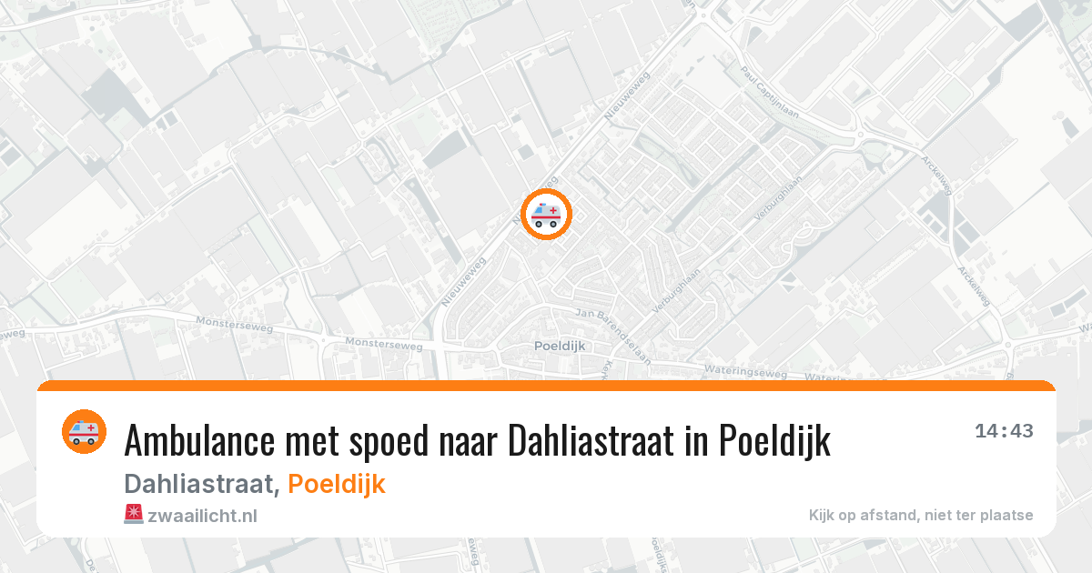 Ambulance met spoed naar Dahliastraat in Poeldijk — 17 apr 2026