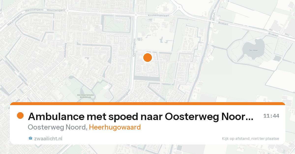 Ambulance met spoed naar Oosterweg Noord in Heerhugowaard — 17 aug 2026