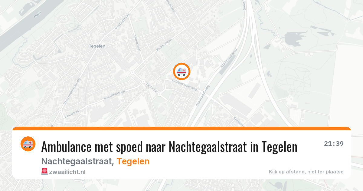 Ambulance met spoed naar Nachtegaalstraat in Tegelen — 16 jul 2026