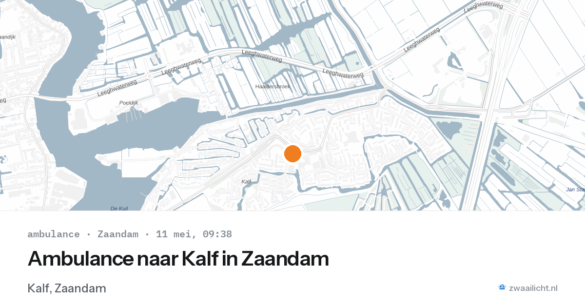 Ambulance naar Kalf in Zaandam — 11 mei 2026