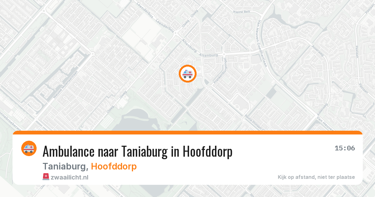 Ambulance naar Taniaburg in Hoofddorp — 26 jul 2026