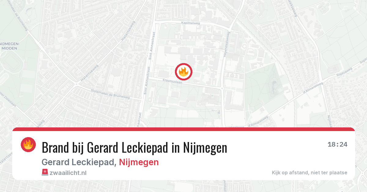 Brand bij Gerard Leckiepad in Nijmegen — 14 jun 2026