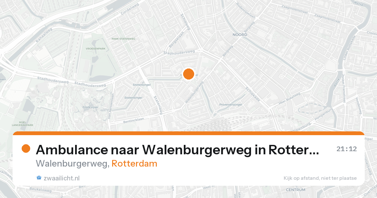 Ambulance naar Walenburgerweg in Rotterdam — 15 aug 2026