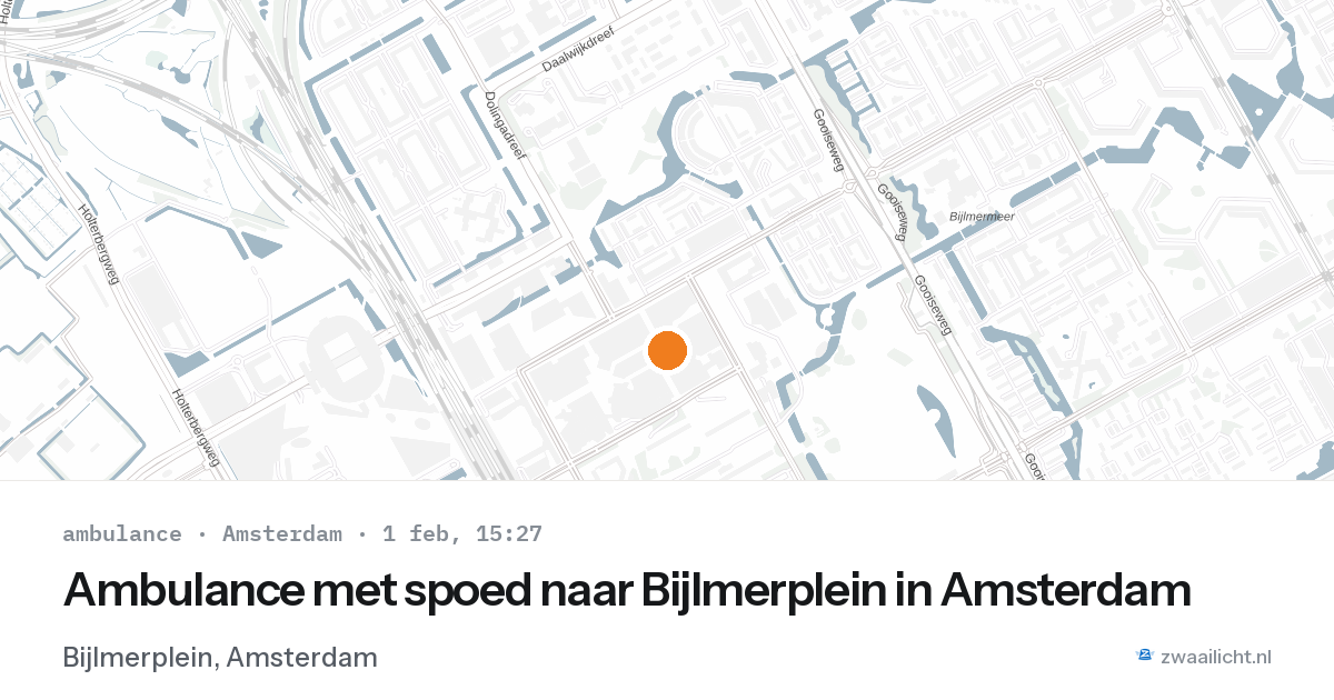 Ambulance met spoed naar Bijlmerplein in Amsterdam — 1 feb 2026