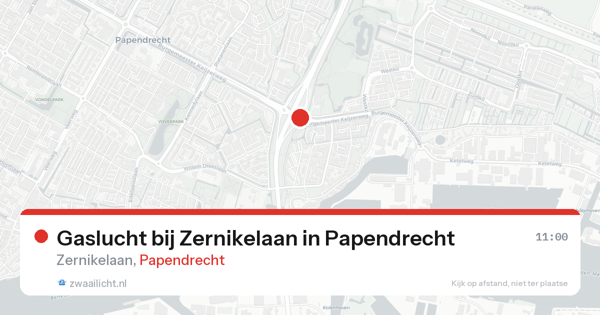 Gaslucht bij Zernikelaan in Papendrecht — 23 feb 2026