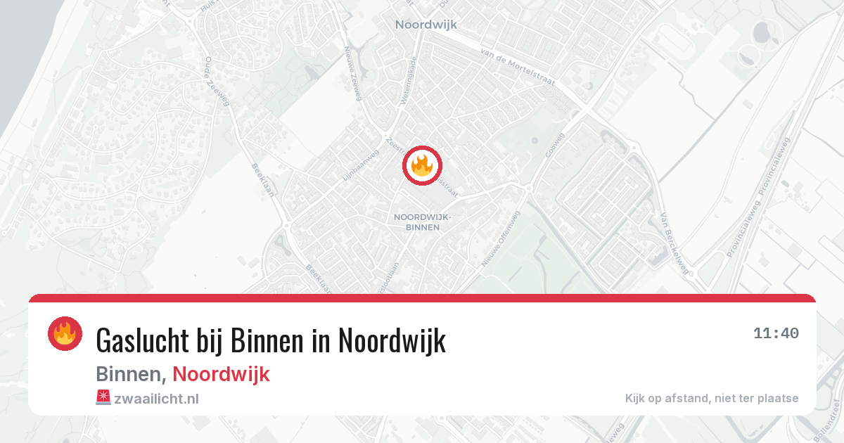 Gaslucht bij Binnen in Noordwijk — 22 mei 2026