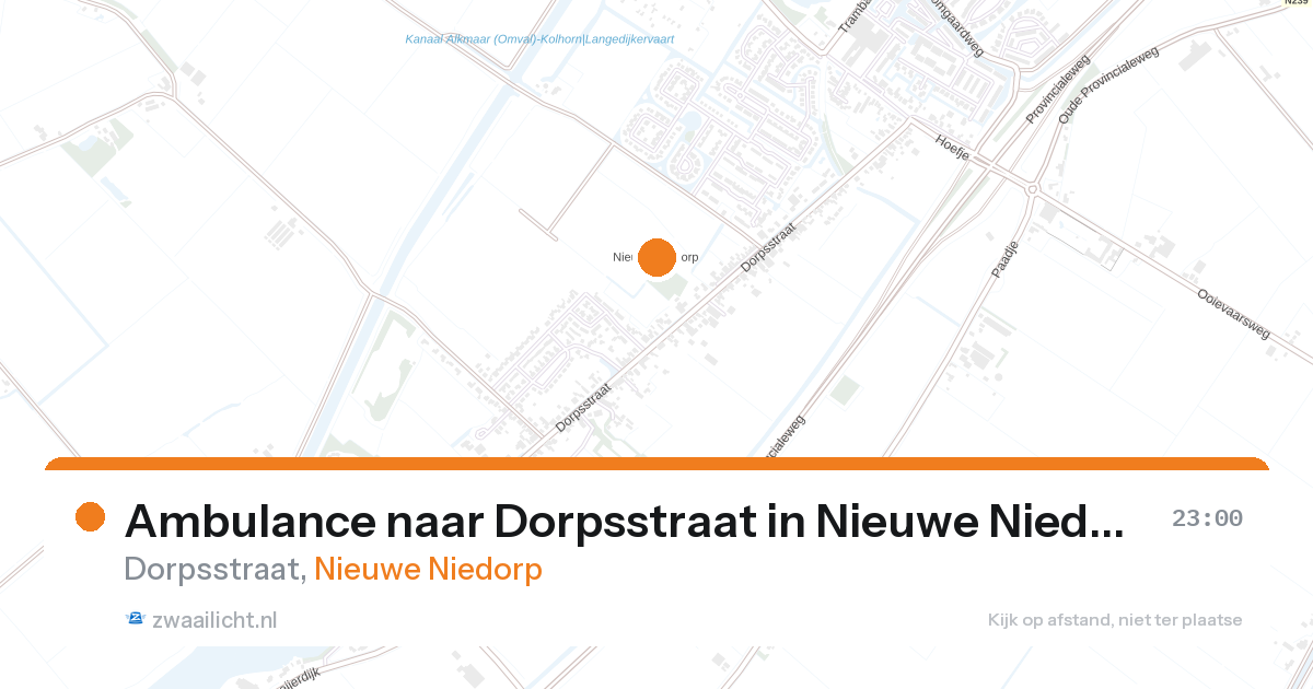 Ambulance naar Dorpsstraat in Nieuwe Niedorp — 22 aug 2026