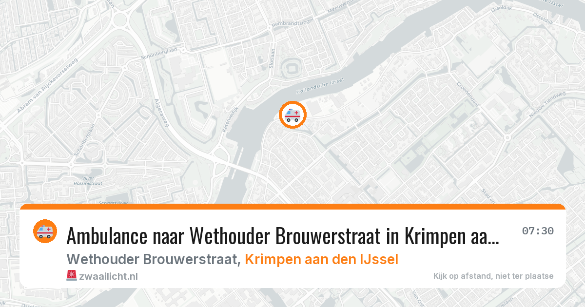 Ambulance naar Wethouder Brouwerstraat in Krimpen aan den IJssel — 9 mei 2026