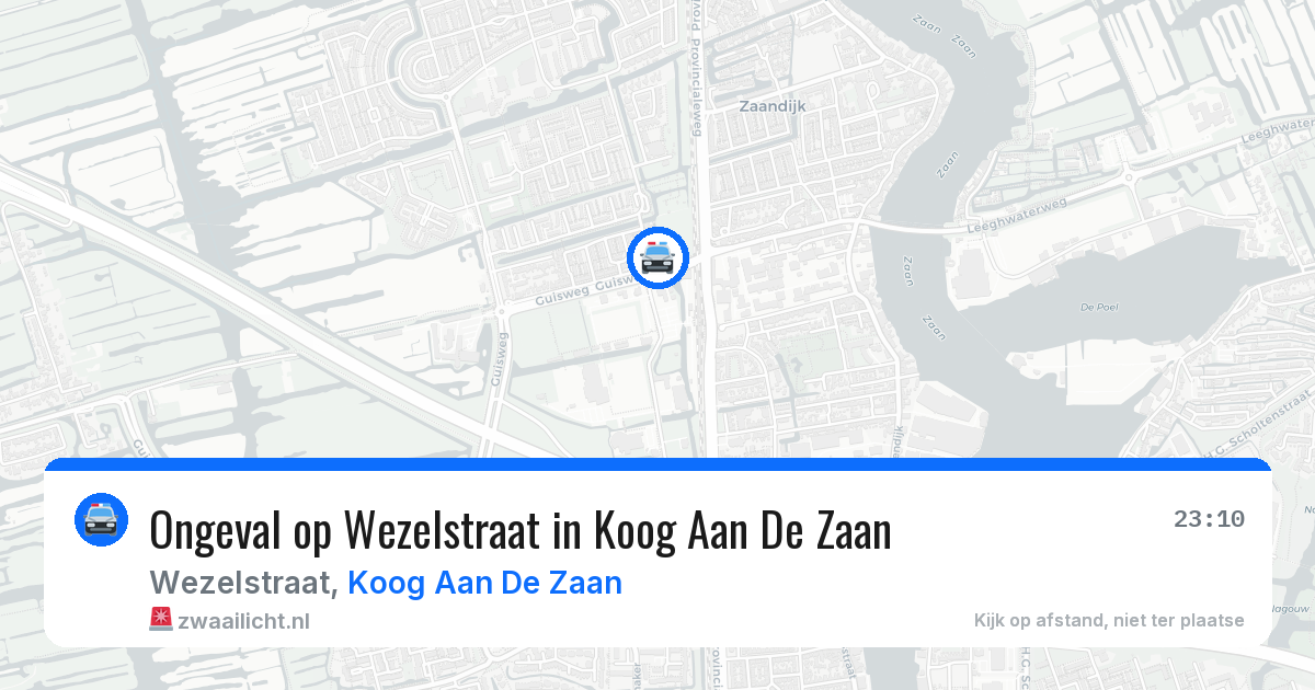 Ongeval op Wezelstraat in Koog Aan De Zaan — 18 jul 2026