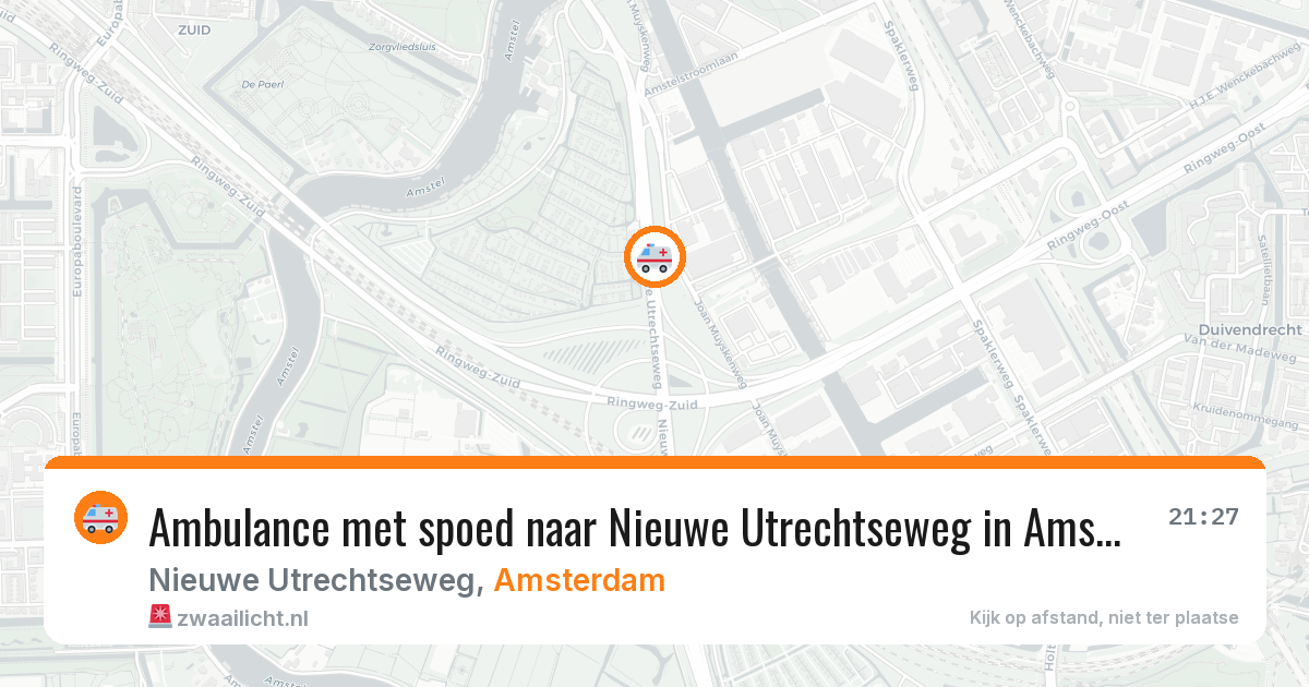 Ambulance met spoed naar Nieuwe Utrechtseweg in Amsterdam — 17 jun 2026