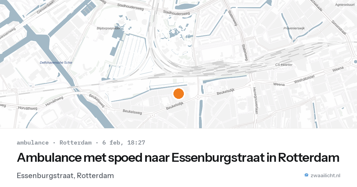 Ambulance met spoed naar Essenburgstraat in Rotterdam — 6 feb 2026