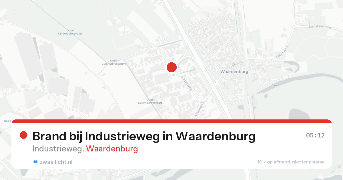Brand bij Industrieweg in Waardenburg — 17 aug 2026