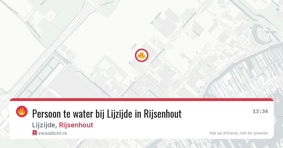 Persoon te water bij Lijzijde in Rijsenhout — 20 mrt 2026