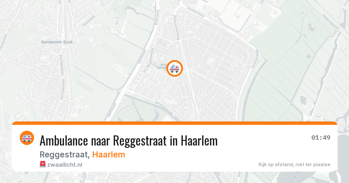 Ambulance naar Reggestraat in Haarlem — 23 mrt 2026