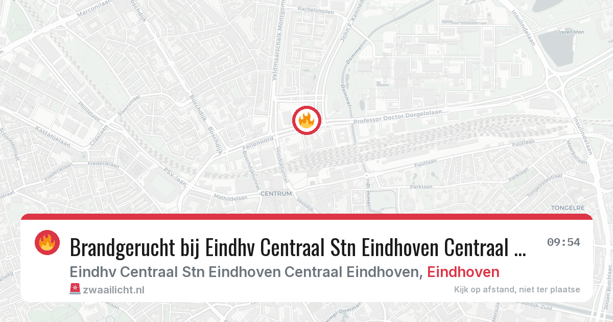 Brandgerucht bij Eindhv Centraal Stn Eindhoven Centraal Eindhoven in Eindhoven — 10 aug 2026