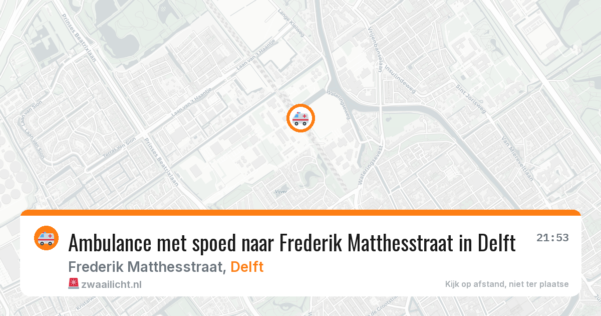 Ambulance met spoed naar Frederik Matthesstraat in Delft — 26 jun 2026