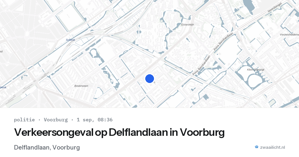 Verkeersongeval op Delflandlaan in Voorburg — 1 sep 2026