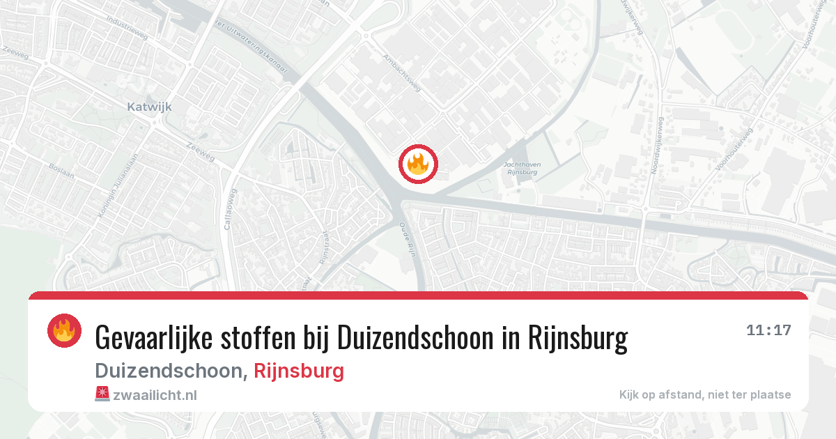 Gevaarlijke stoffen bij Duizendschoon in Rijnsburg — 29 jul 2026