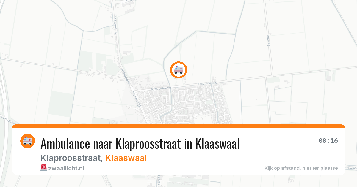 Ambulance naar Klaproosstraat in Klaaswaal — 28 apr 2026