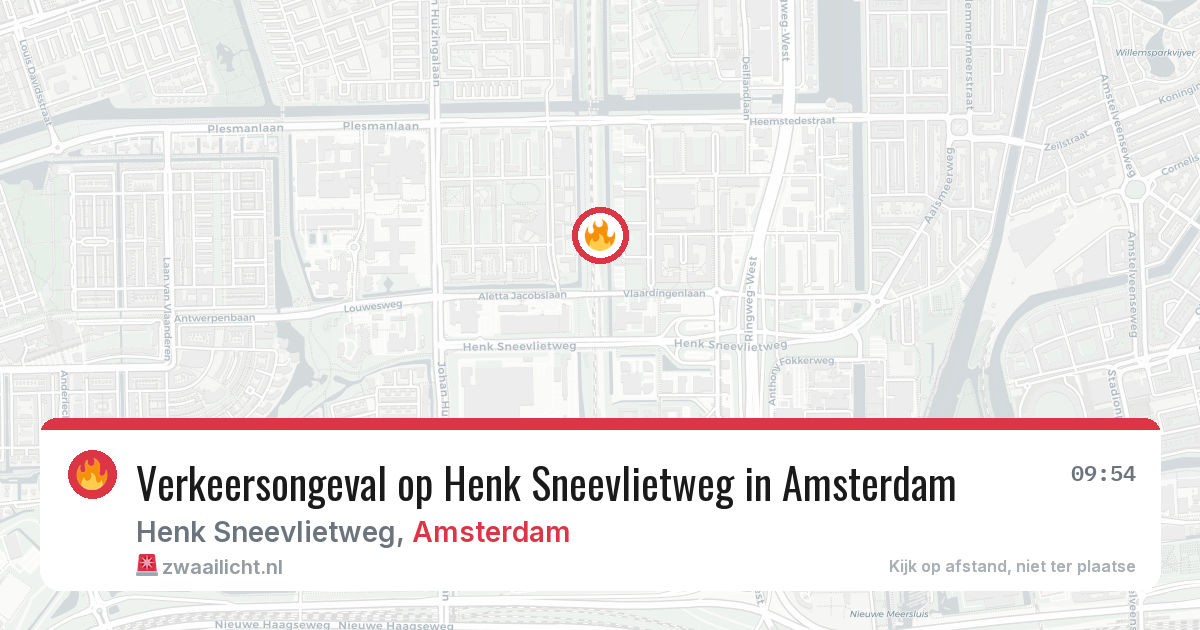 Verkeersongeval op Henk Sneevlietweg in Amsterdam — 13 jun 2026