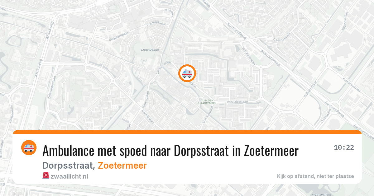 Ambulance met spoed naar Dorpsstraat in Zoetermeer — 4 mei 2026