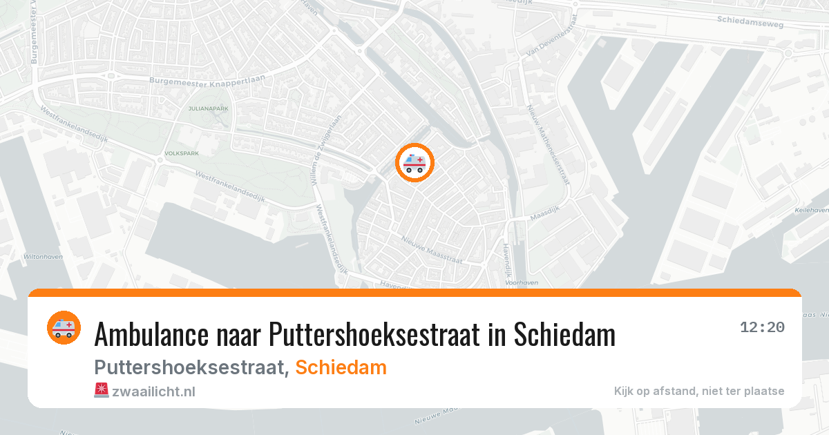 Ambulance naar Puttershoeksestraat in Schiedam — 17 apr 2026