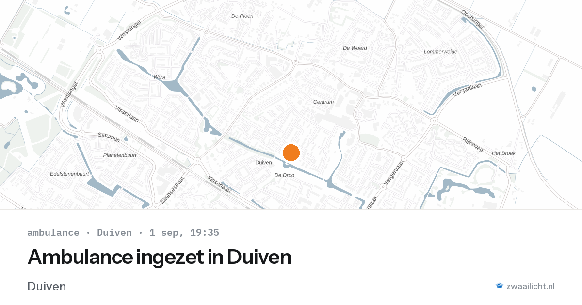 Ambulance ingezet in Duiven — 1 sep 2026