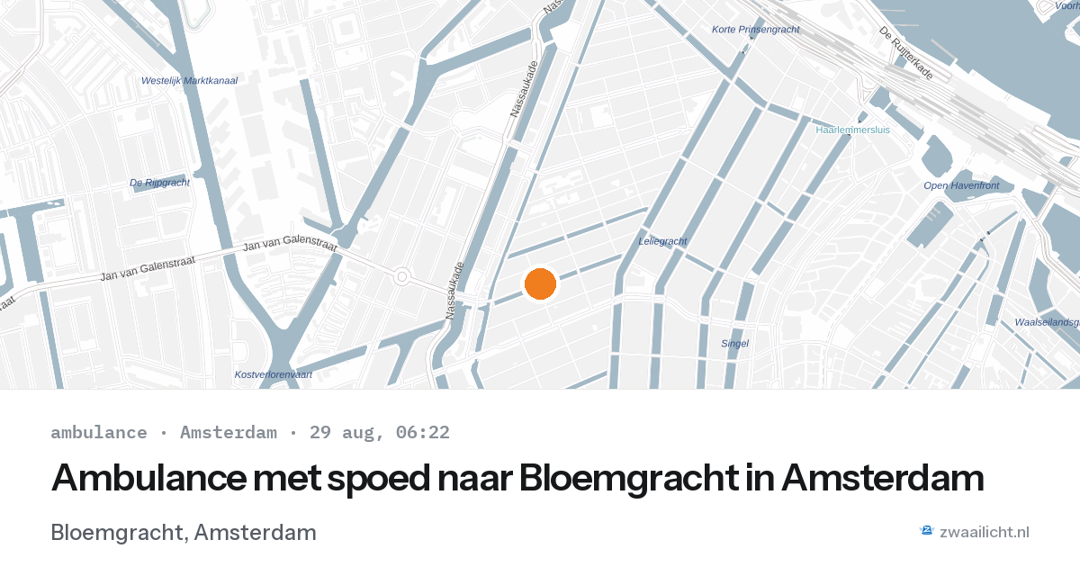 Ambulance met spoed naar Bloemgracht in Amsterdam — 29 aug 2026