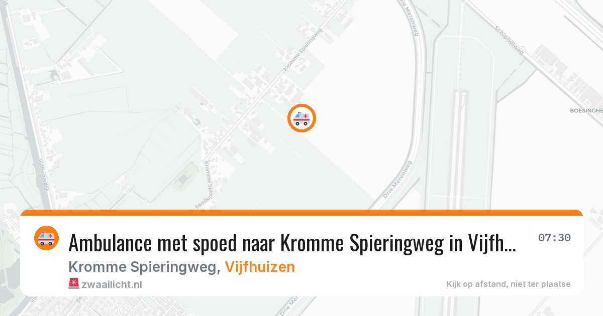 Ambulance met spoed naar Kromme Spieringweg in Vijfhuizen — 12 jun 2026