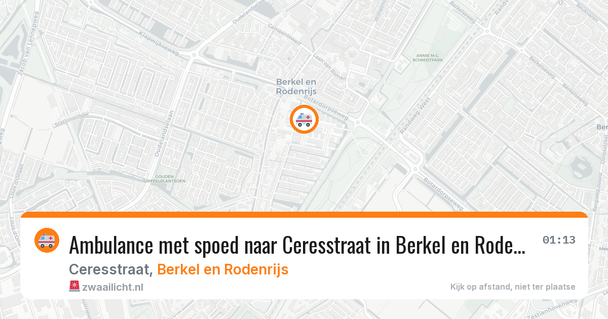 Ambulance met spoed naar Ceresstraat in Berkel en Rodenrijs — 28 apr 2026