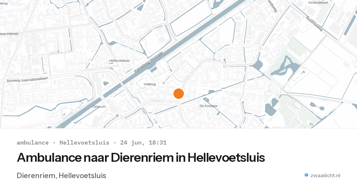 Ambulance naar Dierenriem in Hellevoetsluis — 24 jun 2026