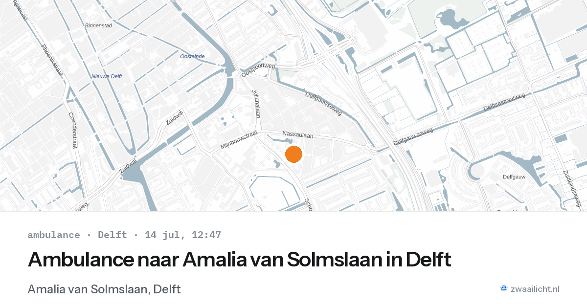 Ambulance naar Amalia van Solmslaan in Delft — 14 jul 2026