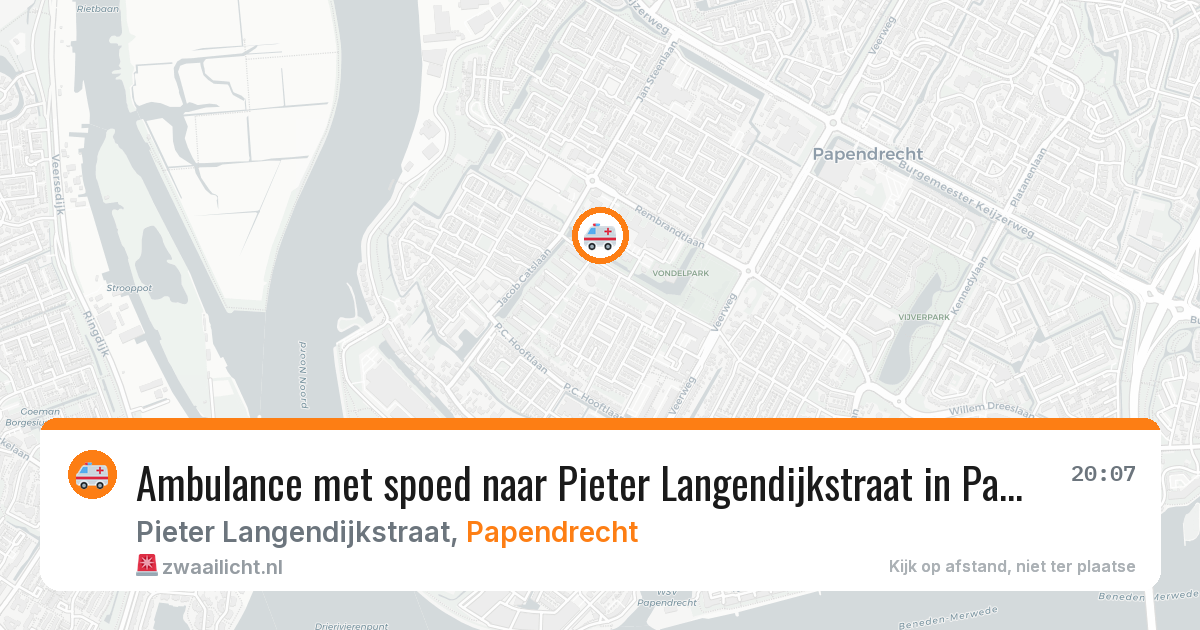 Ambulance met spoed naar Pieter Langendijkstraat in Papendrecht — 9 feb 2026