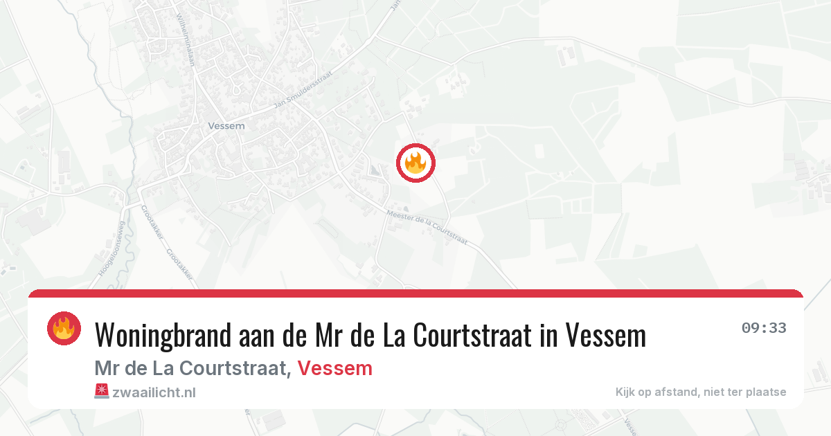 Woningbrand aan de Mr de La Courtstraat in Vessem — 28 apr 2026
