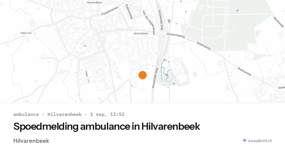 Spoedmelding ambulance in Hilvarenbeek — 1 sep 2026