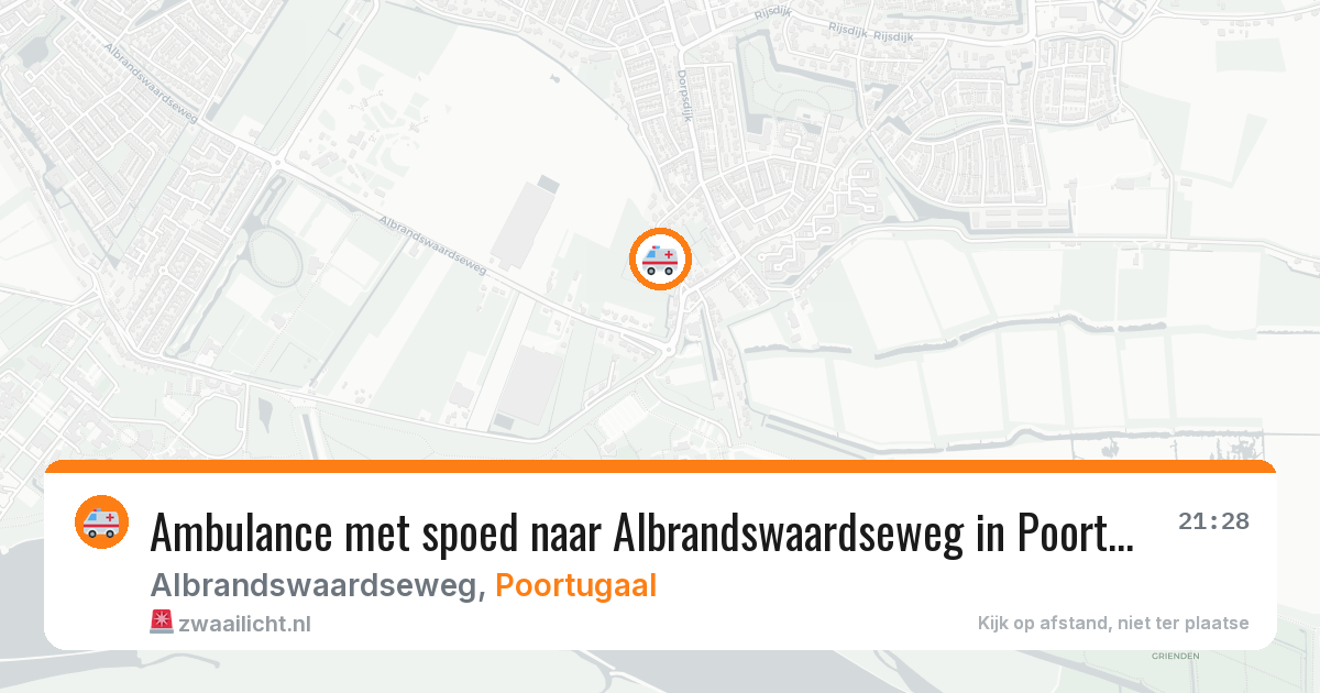 Ambulance met spoed naar Albrandswaardseweg in Poortugaal — 21 mei 2026