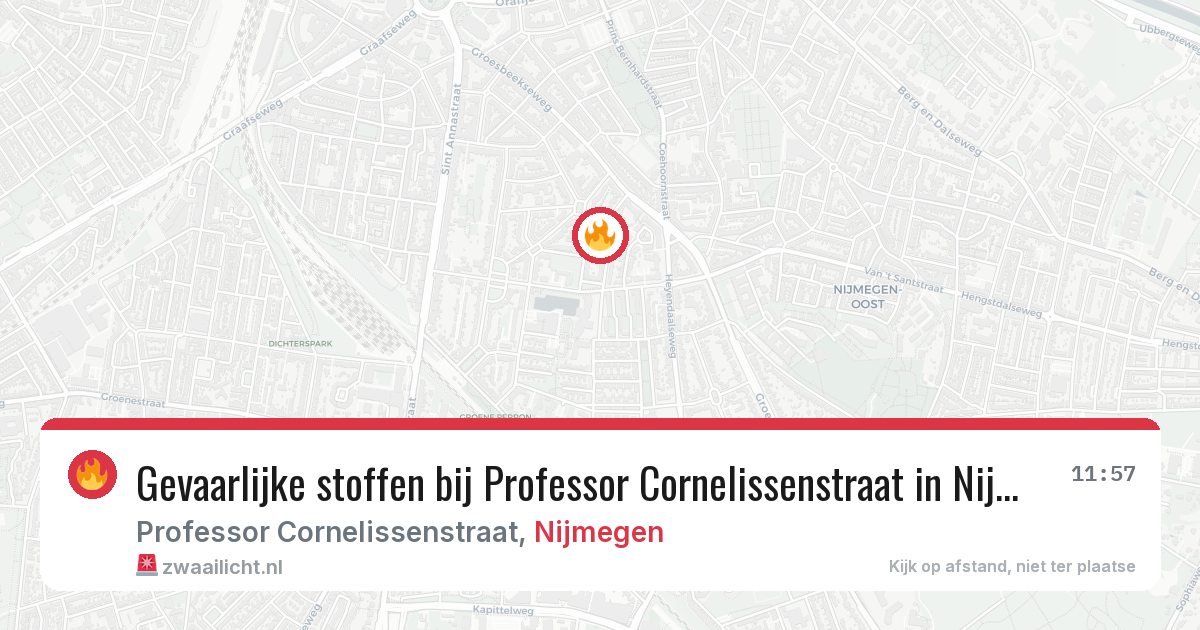 Gevaarlijke stoffen bij Professor Cornelissenstraat in Nijmegen — 23 mrt 2026