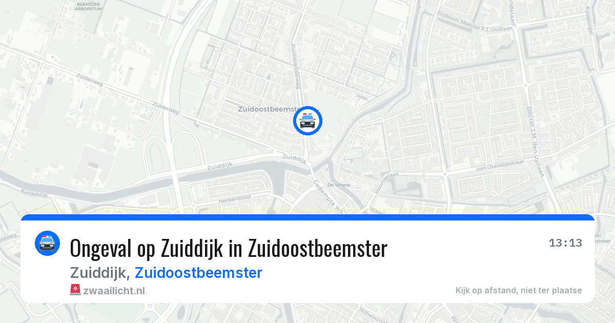 Ongeval op Zuiddijk in Zuidoostbeemster — 27 jul 2026