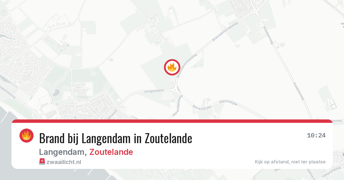 Brand bij Langendam in Zoutelande — 16 jul 2026
