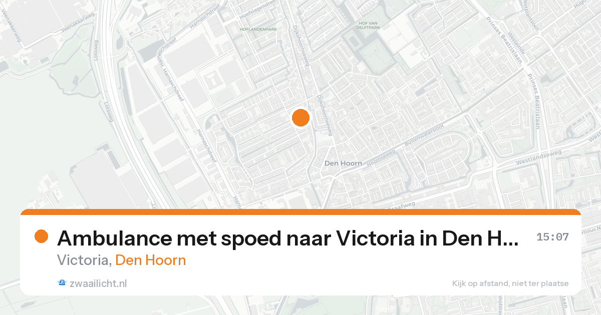 Ambulance met spoed naar Victoria in Den Hoorn — 16 aug 2026
