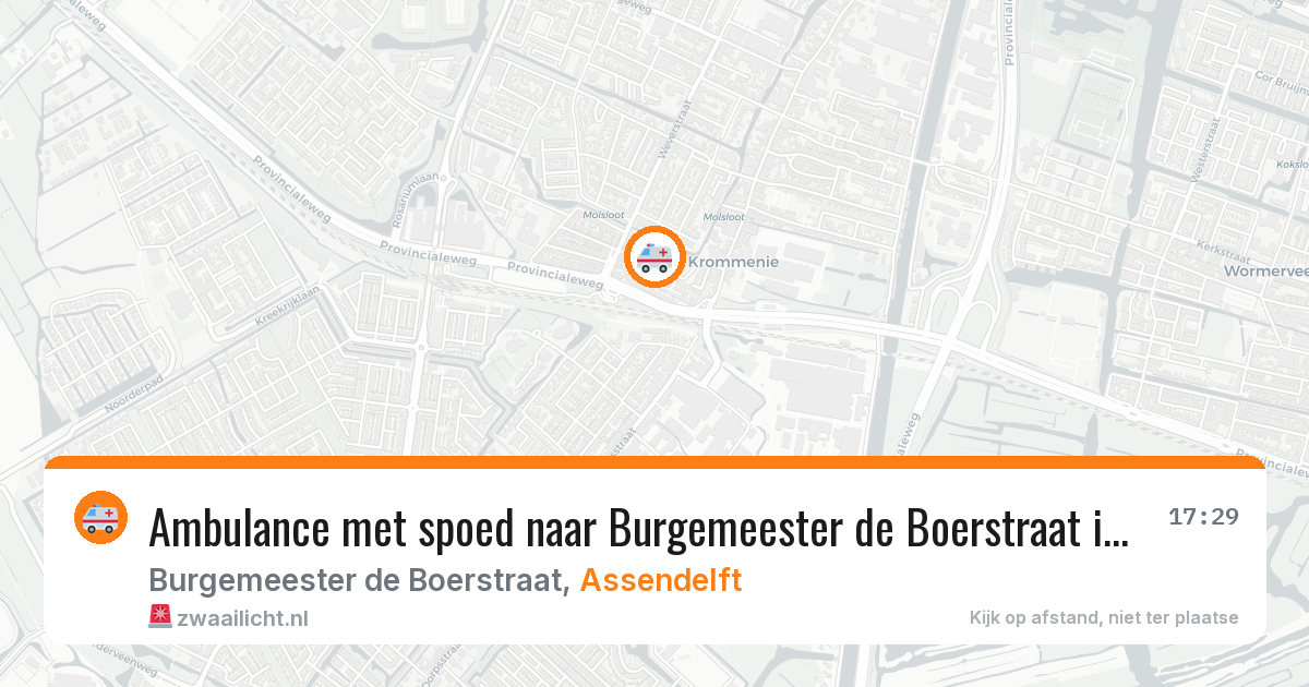 Ambulance met spoed naar Burgemeester de Boerstraat in Assendelft — 29 apr 2026