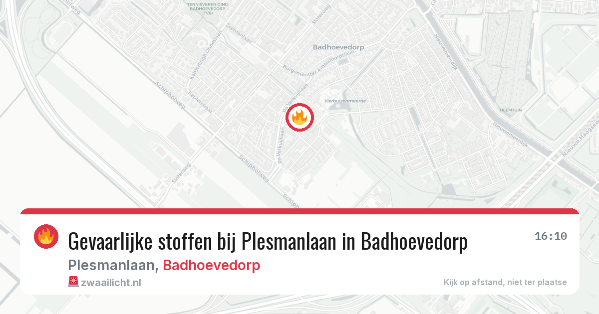 Gevaarlijke stoffen bij Plesmanlaan in Badhoevedorp — 6 mei 2026