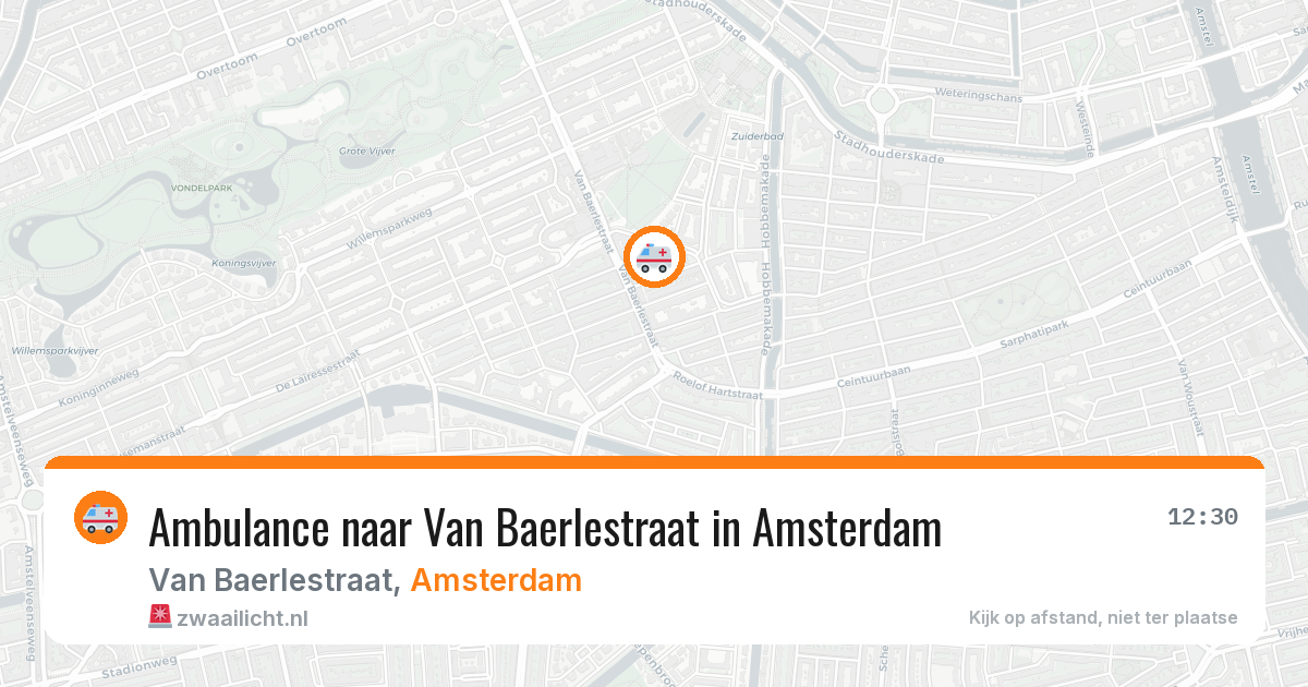 Ambulance naar Van Baerlestraat in Amsterdam — 21 mrt 2026