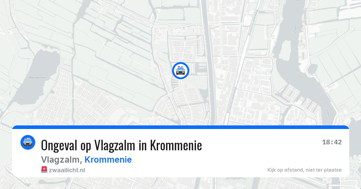 Ongeval op Vlagzalm in Krommenie — 9 aug 2026