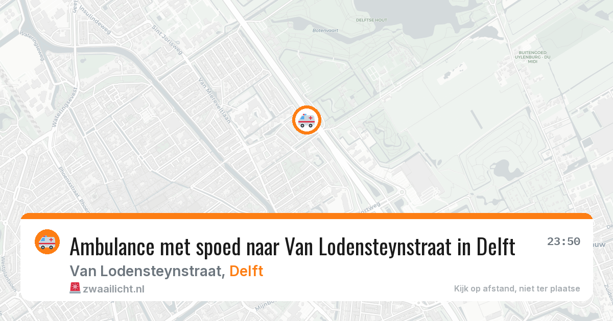 Ambulance met spoed naar Van Lodensteynstraat in Delft — 3 jun 2026