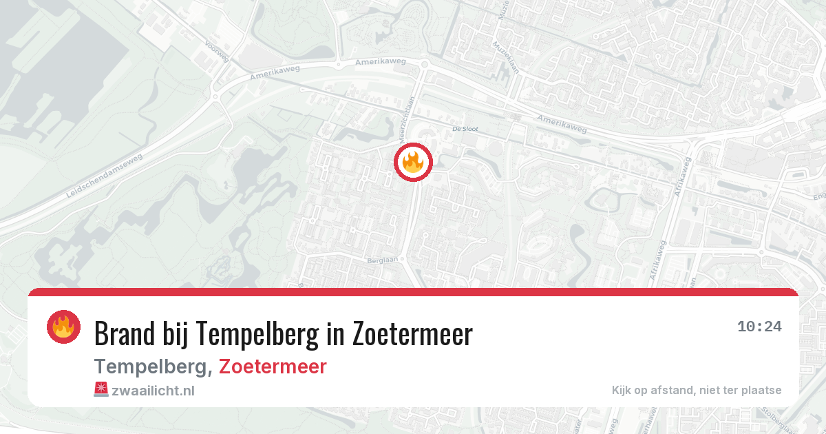 Brand bij Tempelberg in Zoetermeer — 6 apr 2026