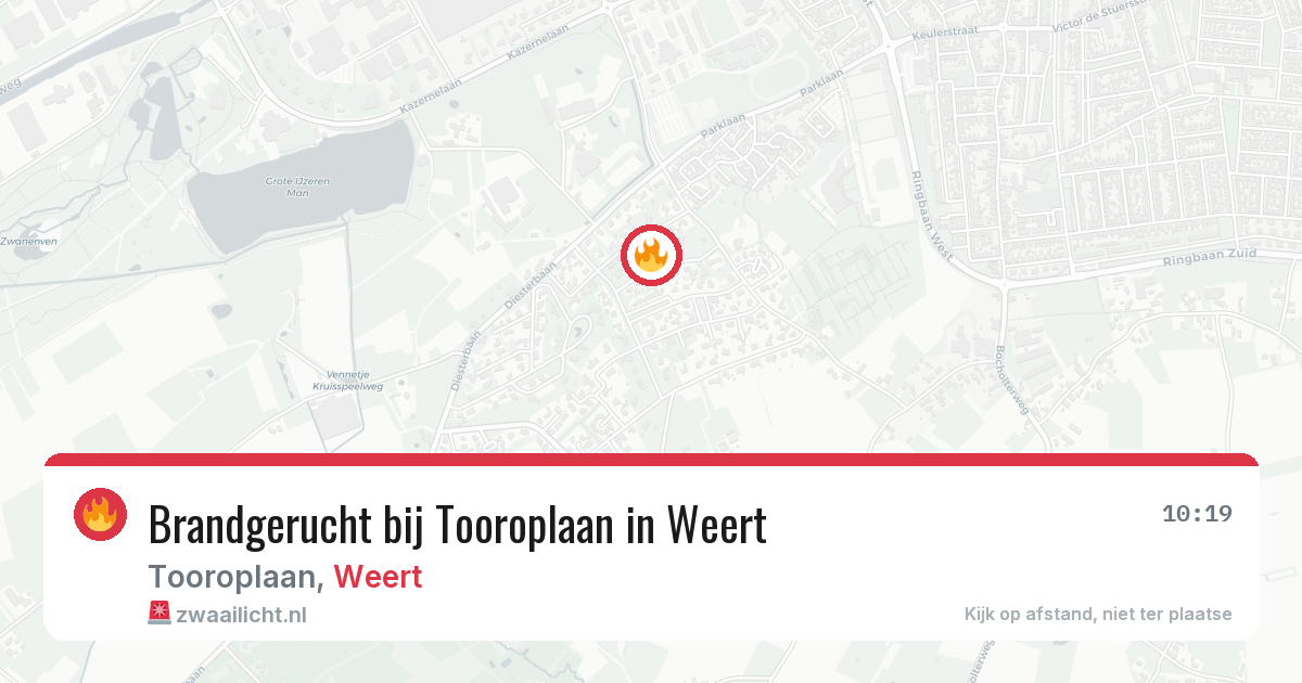 Brandgerucht bij Tooroplaan in Weert — 1 jun 2026