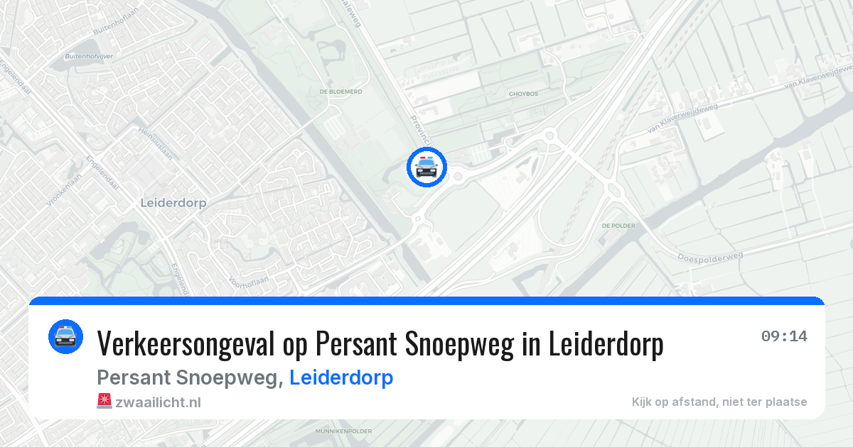 Verkeersongeval op Persant Snoepweg in Leiderdorp — 26 mrt 2026