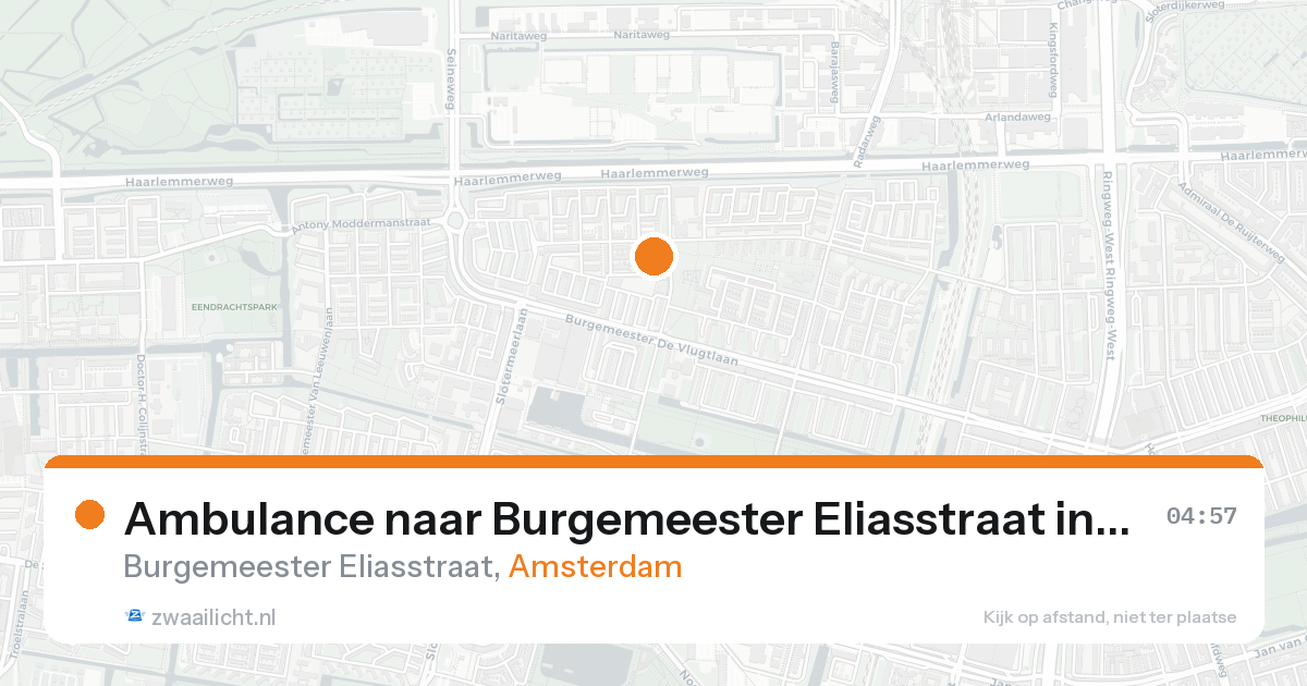 Ambulance naar Burgemeester Eliasstraat in Amsterdam — 16 aug 2026