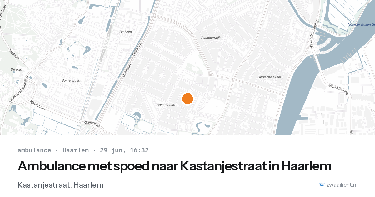 Ambulance met spoed naar Kastanjestraat in Haarlem — 29 jun 2026